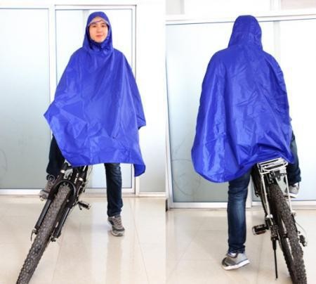 Fashion-Cycling-Bicycle-Bike-Raincoat-Rain-Cape-Poncho-Cloth-Gear-Rainproof-Blue