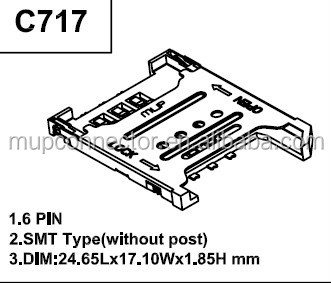 高品質のアダプタmup-c717スマートカードのコネクタ仕入れ・メーカー・工場