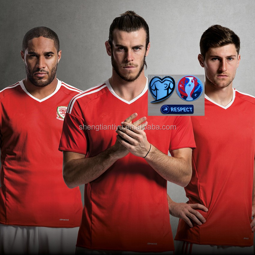 Wales'ユーロ2016ホームキット/ 2016ベルユーロホームサッカーユニフォーム仕入れ・メーカー・工場