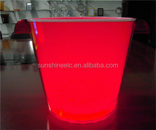 Whole sale RGB waterproof led plastic large champagne outdoor ice bucket for party