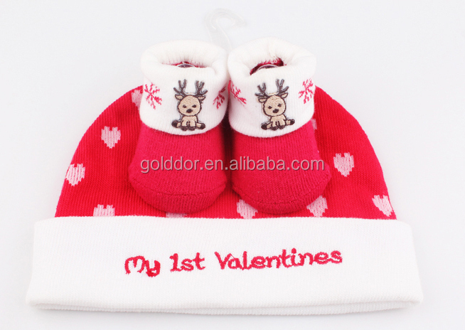 赤ちゃん新生児靴下hat+mittens+shoes乳児のベビーミトン帽子セット、 赤ちゃんが編んだニットキャップと帽子問屋・仕入れ・卸・卸売り