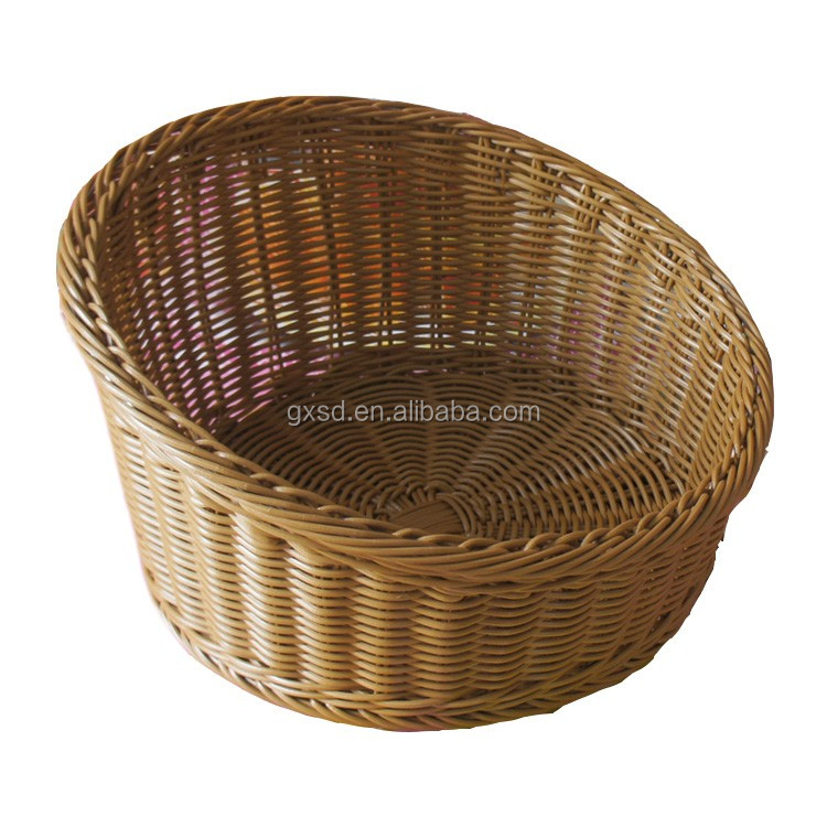 s&d plastic pe rattan woven wholesale bread round basket - fast