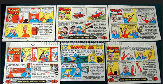 5g square bubble gum with comic paper