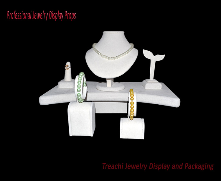 2020 Professional Necklace Earring Ring Bracelet Display Kit Beige