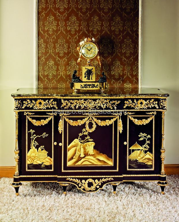 Luxe franse louis xv buffet dressoir kast vergulde/antieke ... Woonkamer dressoir decoratie