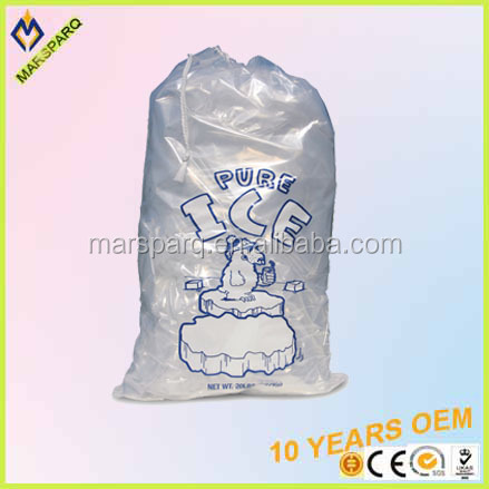 Custom printing Plastic drawcord drawstring ice poly bag
