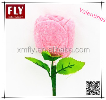Valentines gifted soft marshmallow sweets rose lollipop candy