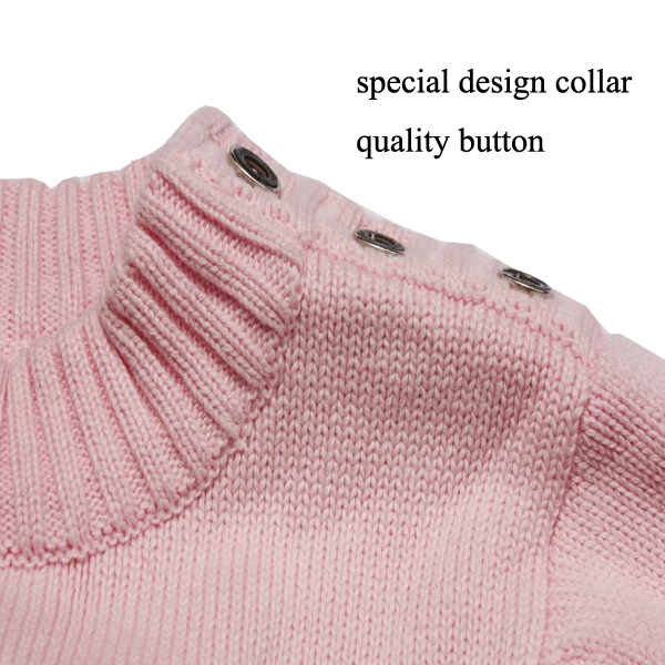 ピンクカラー漫画の長い袖のセーターを編んだデザインのための女性問屋・仕入れ・卸・卸売り