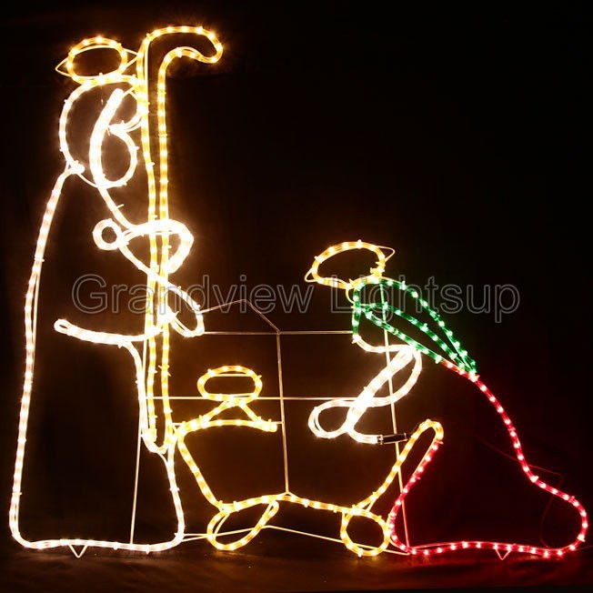 110cm High Nativity Scene Outdoor Christmas Decorations Rope Lights
