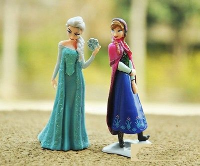 6 Frozen Cake Toppers Figures Disney Elsa Anna Sven Kristoff  Olaf Hans 6pcs UK