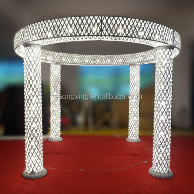 白色結晶ビーズ結婚式のmandapsステージ設計led付きドレーピング仕入れ・メーカー・工場