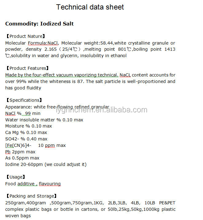 Iodized Salt Chemical Formula Buy Iodized Salt,Iodized Table Salt