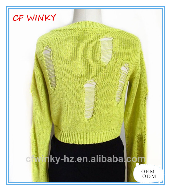 販売のための最高の新鮮な日付を持つ女性のセーター黒黄色中空2014年女性のための新しいファッションセーター問屋・仕入れ・卸・卸売り