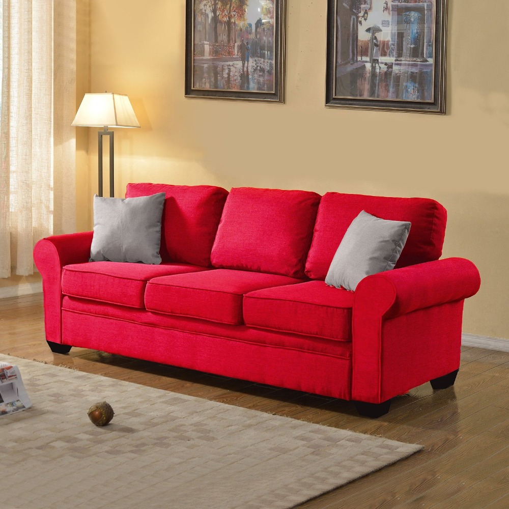 Sofa In Color Dark Grey,Light Grey,Beige,And Red Includes 2 Accent Pillows (light Grey) - Buy ...