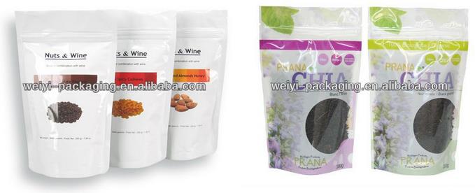 Stand up pouches with zipper for food packaging / standing up pouch/resealable stand up pouch
