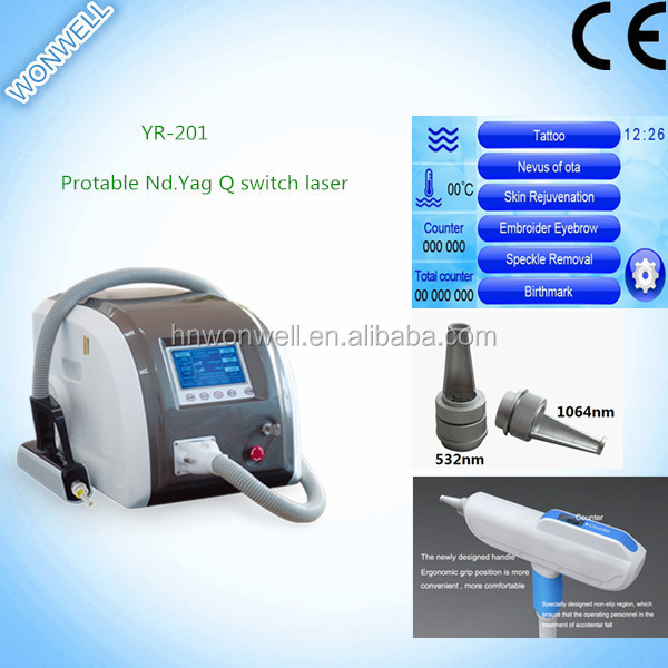 2014 CE and FDA approval portable tattoo removal machine Q switched nd ...