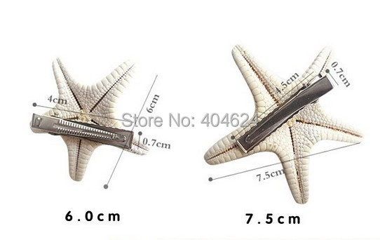 2014 Hot New Trendy Natural Headwear Big Starfish Pattern Women Beach Holiday S/L Hair Barrettes Head Decoration FreeShipping