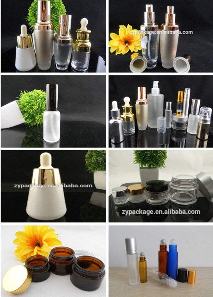 30ml Cosmetic Glass Lotion Bottle With Pump,Empty Body Lotion Bottle