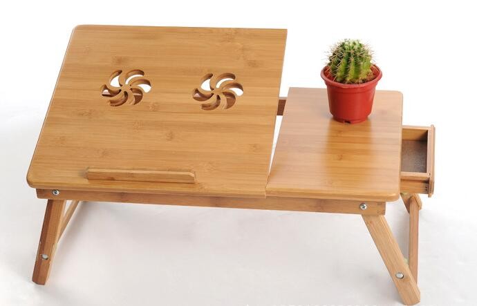 Ajustable折りたたみ ラップ トップ テーブル ポータブル木製竹ノート パソコン の ベッド テーブル仕入れ・メーカー・工場