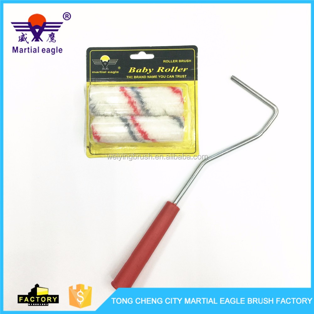 4" 2pc Cotton Material Mini Roller Brush With Handle / Wall Painting