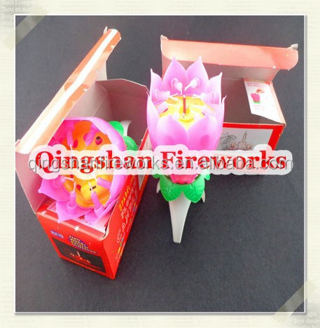 lotus flower music fireworks birthday candle ,cake fireworks