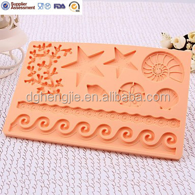 Fondant & Gum Paste Fabric Designs Silicone Mold Cake Decorating Rose And Bead