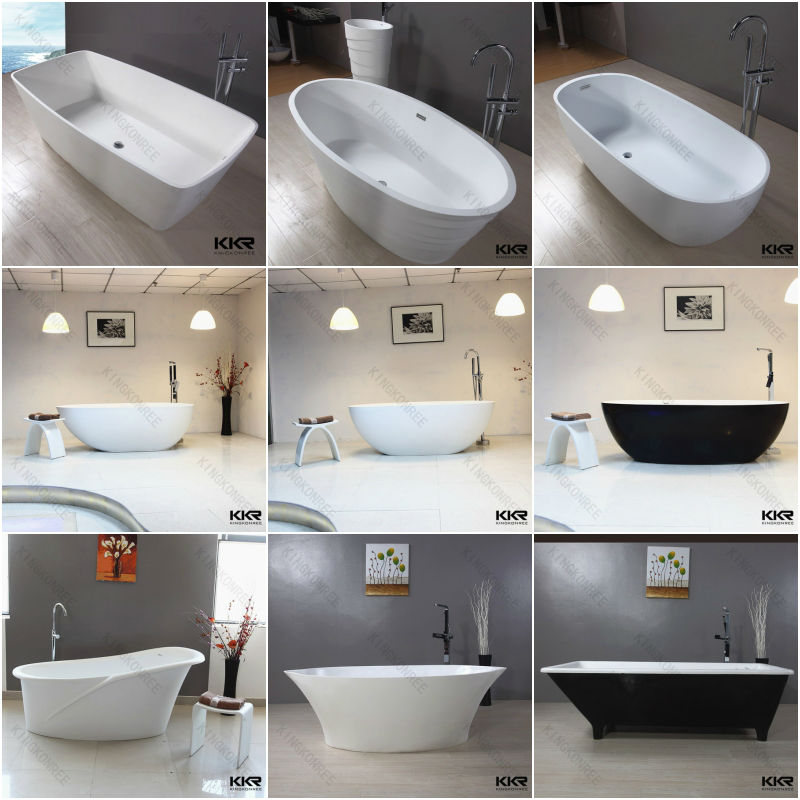 KKR solid surface round corner free standing bathtub