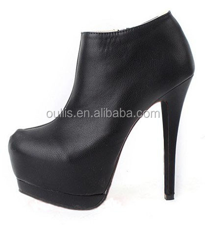 女の子のための黒のハイヒールのアンクルブーツ女性pz2615ファッションスタイルの靴仕入れ・メーカー・工場