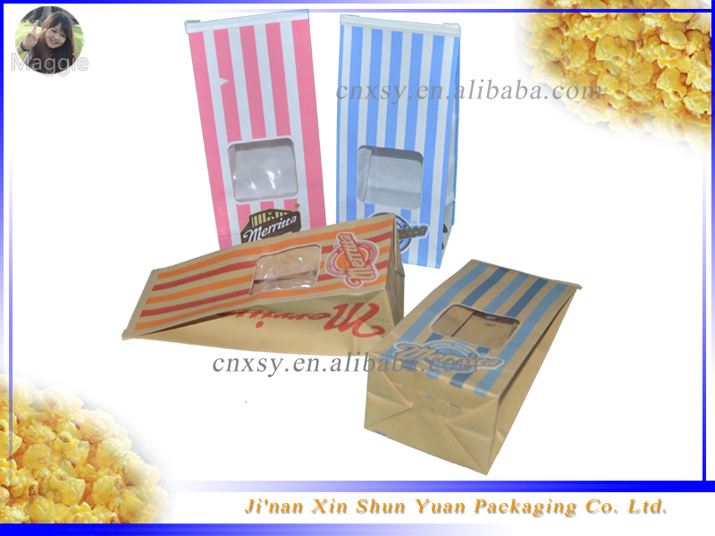 茶色のクラフト食品包装紙の袋窓付き仕入れ・メーカー・工場