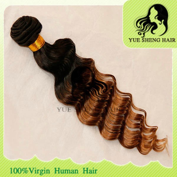 ツートン安い100％波人間天然のバージンのremyブラジルの毛のよこ糸問屋・仕入れ・卸・卸売り
