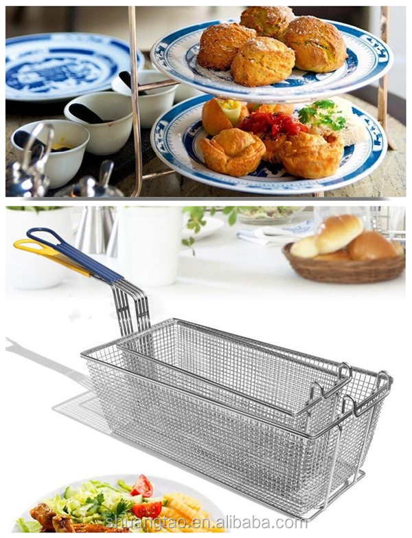 Nonstick Mcdonald's Deep Wire Mesh Serving French Fry Basket Holder