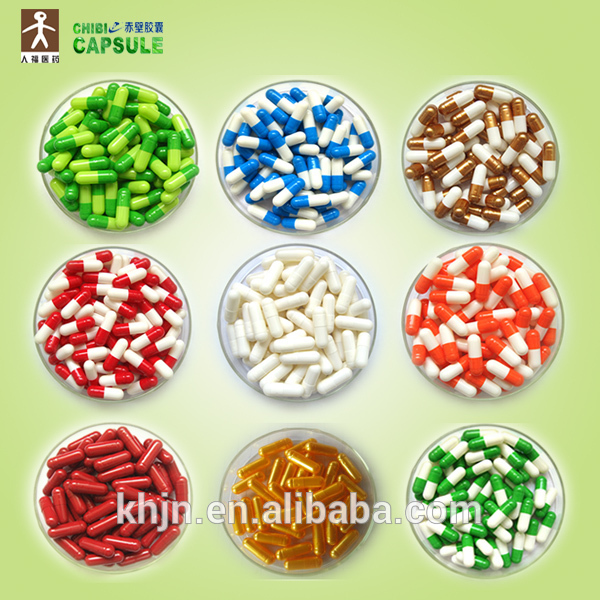 Customized red and black empty gelatin capsules in size 00#-4#