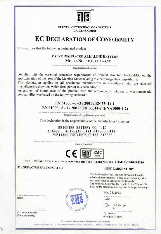 CE-Alkaline batteries