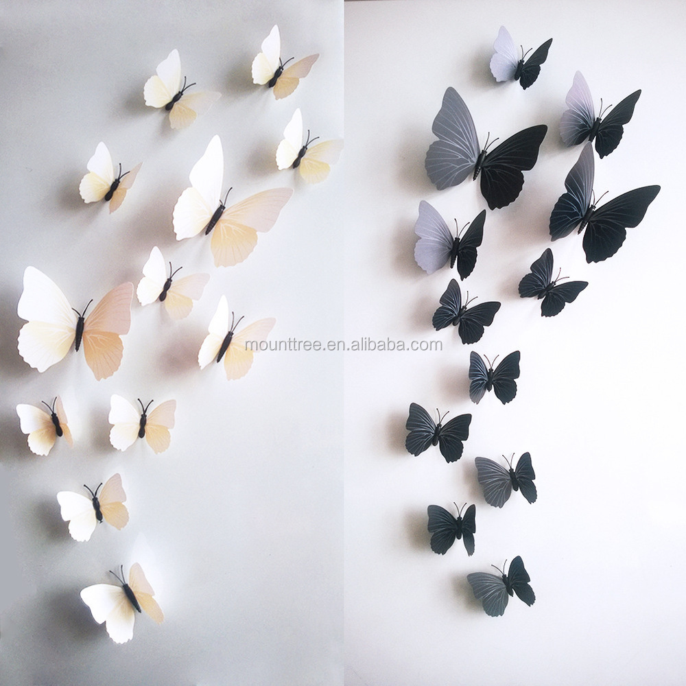 12 stuks 3d creatieve butterflie verwijderbare muurstickers thuis ...