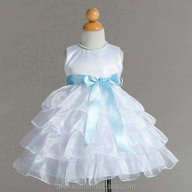 夜会服の袖なしフェッチスクープbowsknot小さな女の子のフラワーガールのドレス問屋・仕入れ・卸・卸売り