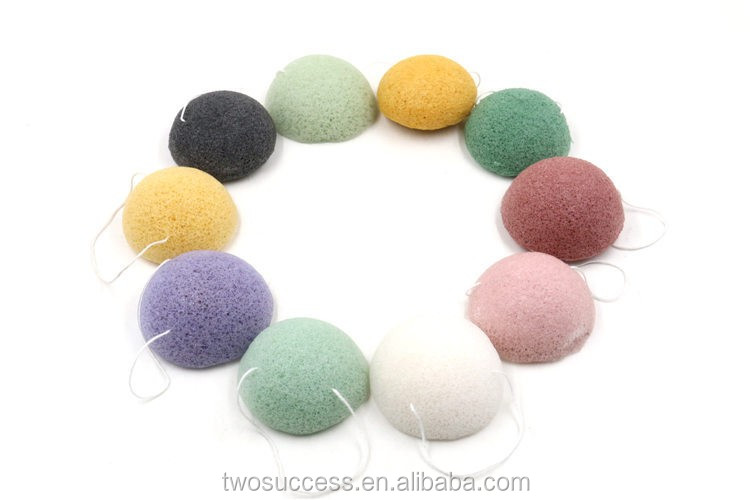 Deep cleansing natural konjac fiber round soft face wash sponge.jpg