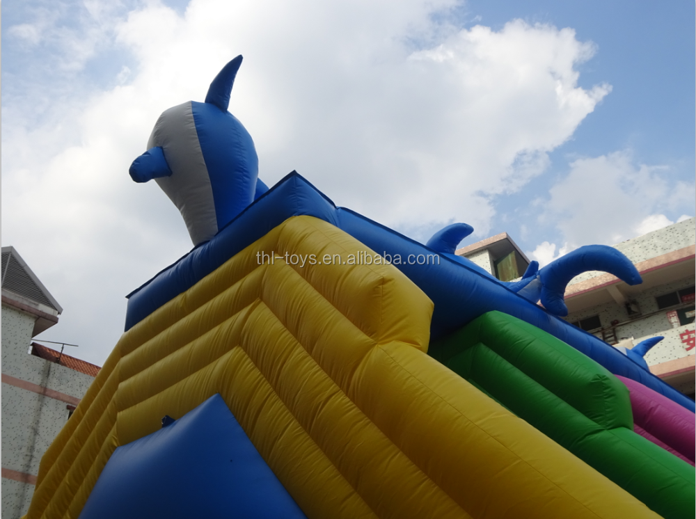 giant inflatable shark water slide