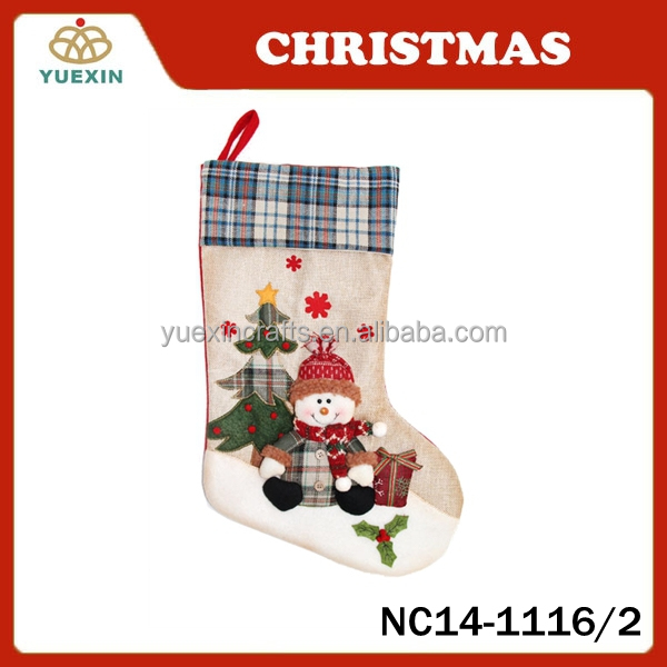 ホットsalechristmasホームデコレーションクリスマスストッキングでマシン刺繍仕入れ・メーカー・工場
