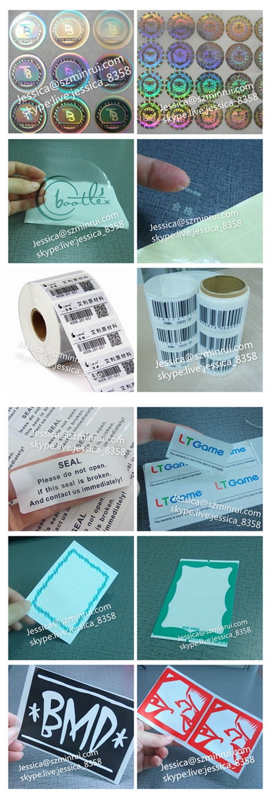 Custom Design Fragile Paper Reminder Stickers Anti-counterfeiting Brittle Security Tamper Evident Seals Sticker