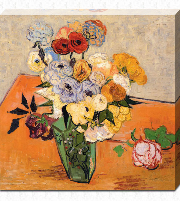手- 絵画ゴッホバラのどのそれでも日本との生活の花瓶、 バラとイソギンチャクキャンバス壁アート問屋・仕入れ・卸・卸売り
