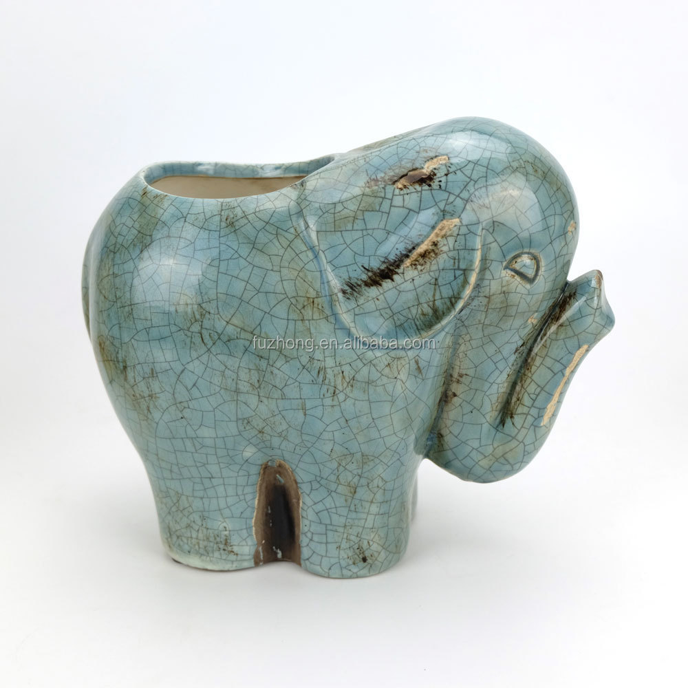Antique Ceramic Elephants Shaped Flower Pot,Animal Shaped Planter Buy