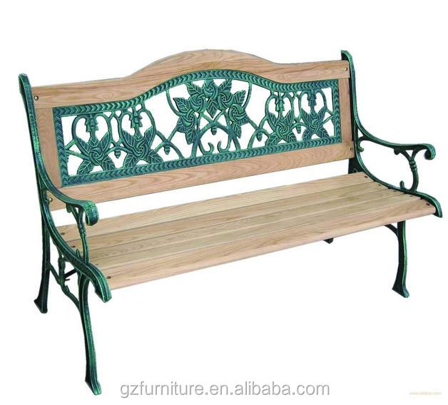 2016 New Wood Slats Cast Iron Bench Garden High Quality Chair