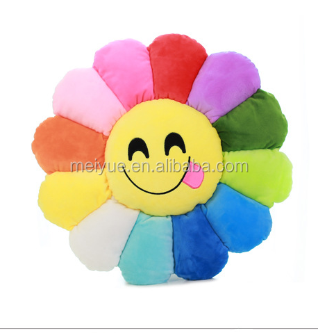 Hot Sell Factory Cheap Custom Plush Emoji Flower Shaped Pillow