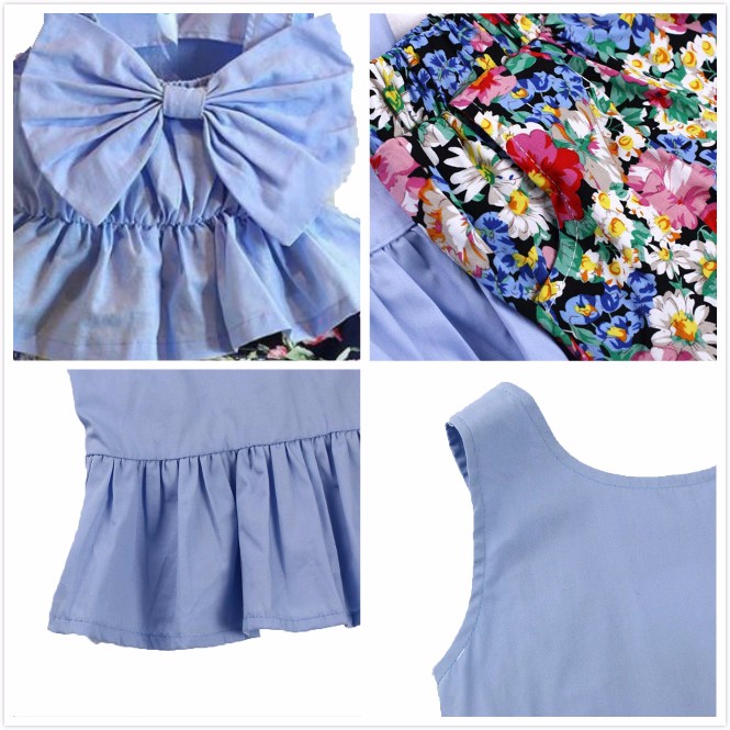 2ピース幼児キッズベビー女の子服ちょう結びtシャツトップスパーティードレス花パンツ衣装セット仕入れ・メーカー・工場