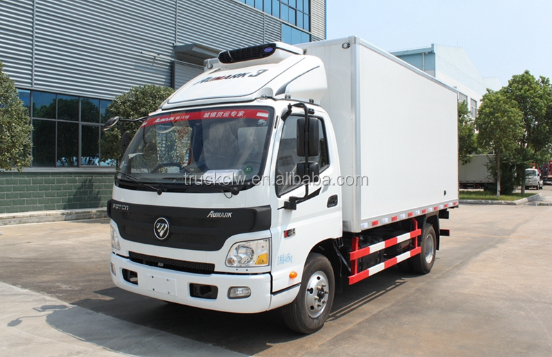 Manufacturer Price 5 ton freezer refrigerated cold room van truck foton light refrigerator truck with Therm King Refrigerator