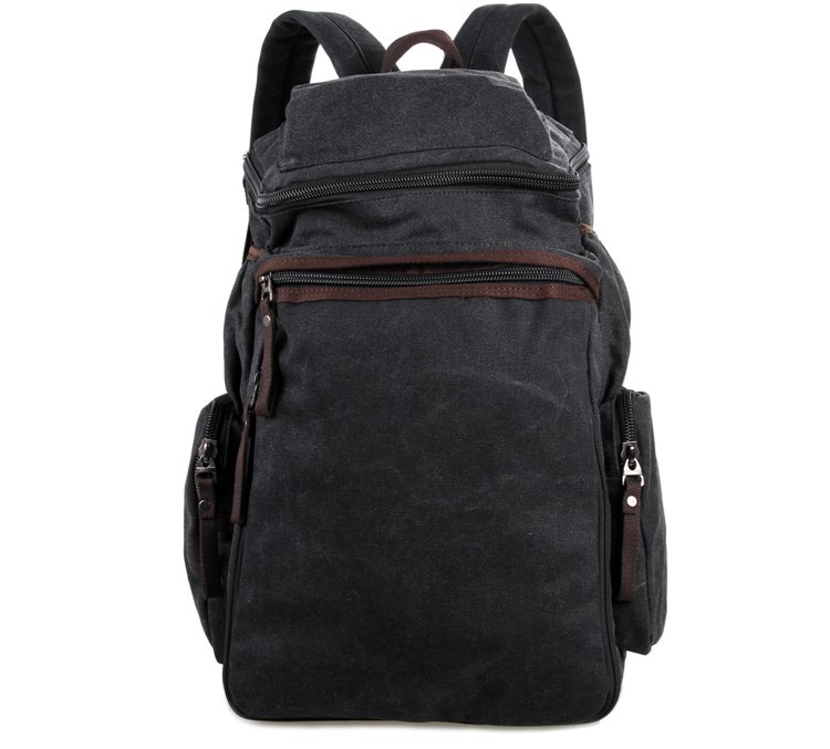 新しい9016aやカジュアルキャンバスとレザー旅行用バックパック学生かばん袋黒色通学ハイキングオンライン卸売問屋・仕入れ・卸・卸売り