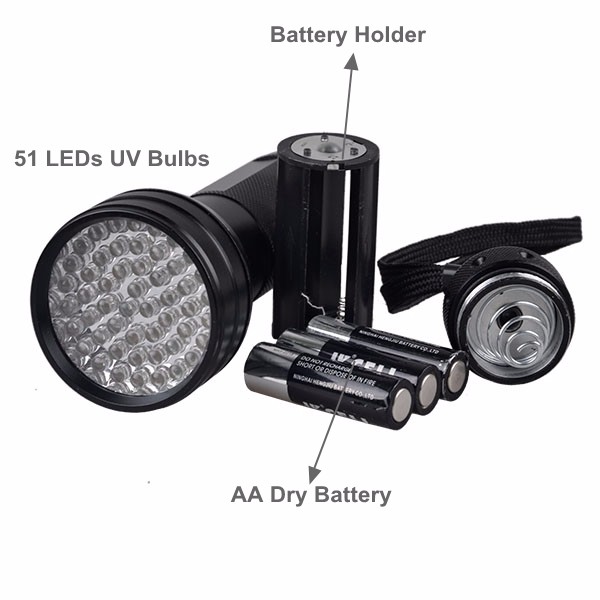 51 led 395 nm uvブラックライトスコーピオン検出検査ハンター懐中電灯仕入れ・メーカー・工場