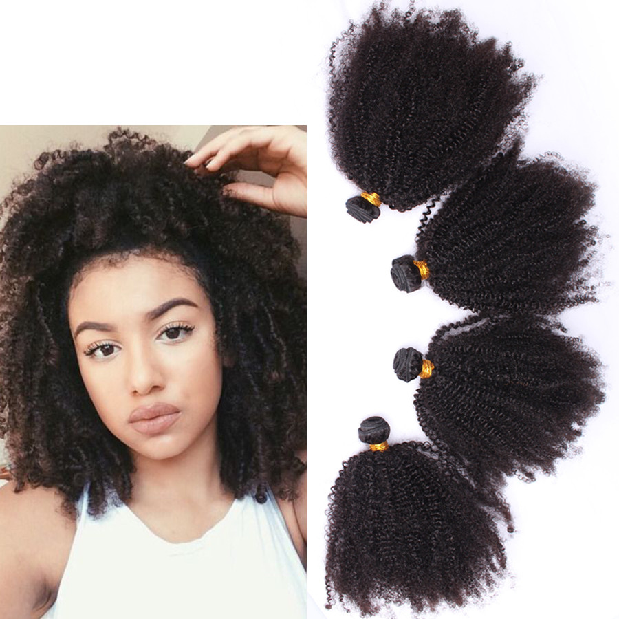 Mongolian Kinky Curly Hair Weft Afro Kinky Curly Virgin Hair