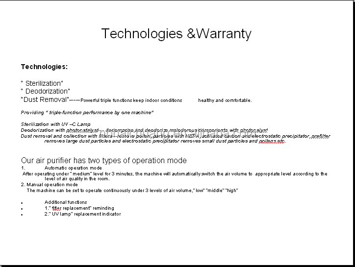 Technilogies&Warranty