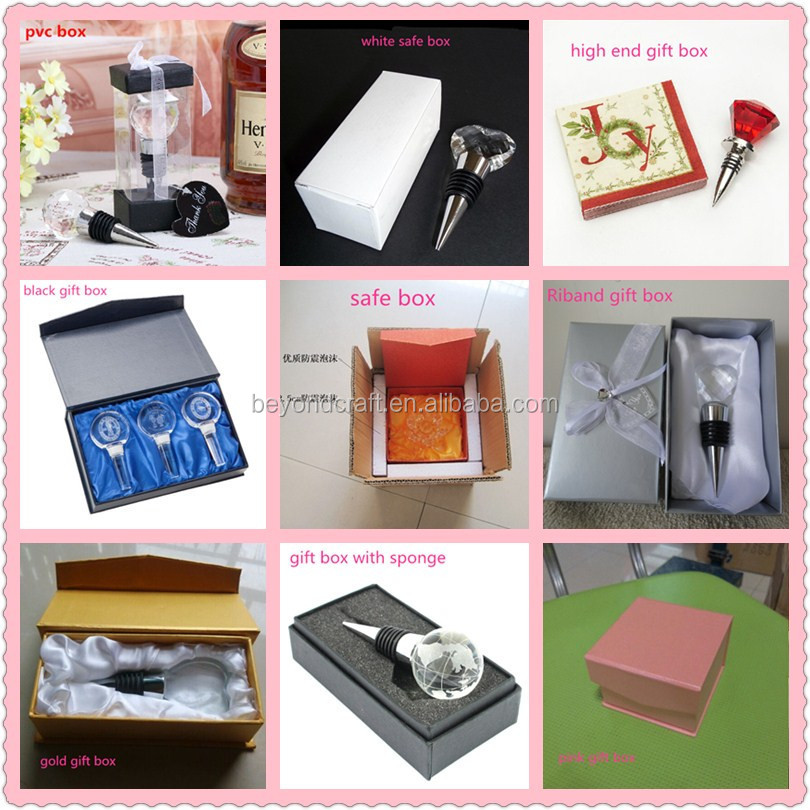 Heart-shaped crystal red wine stopper for wedding decoration